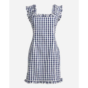 J. Crew Blue and White Gingham Mini Dress
